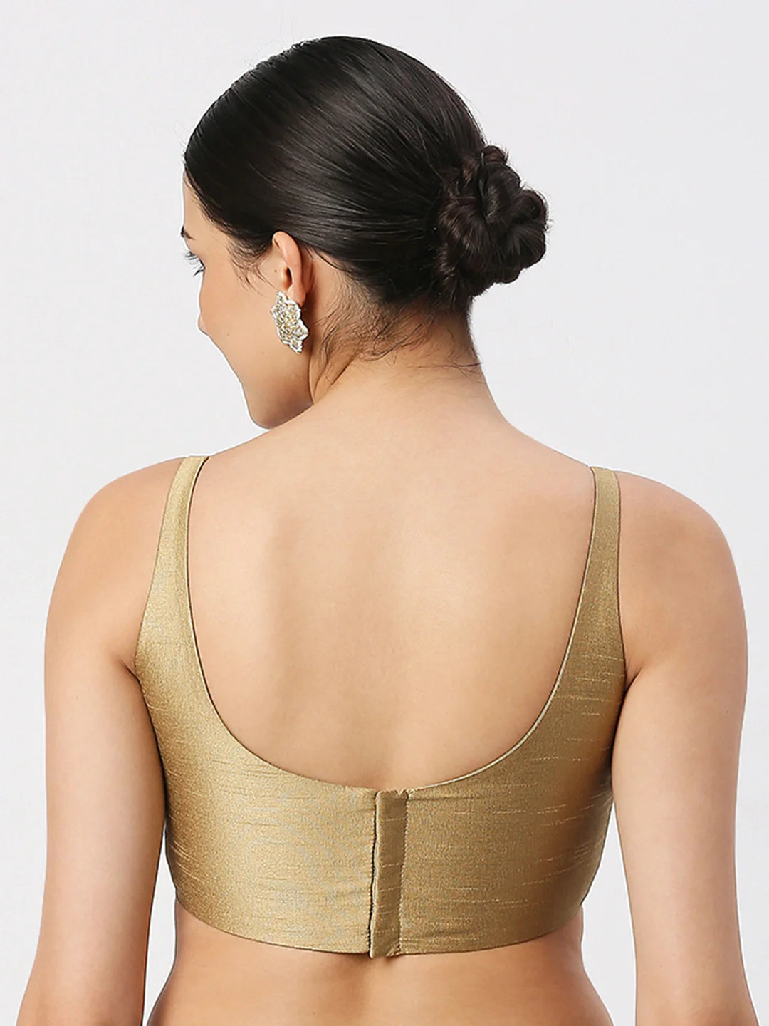 Gold Silk Sleeveless Blouse